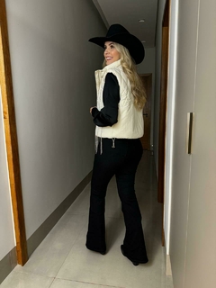 Colete Matelado Strass Feminino - Off White na internet