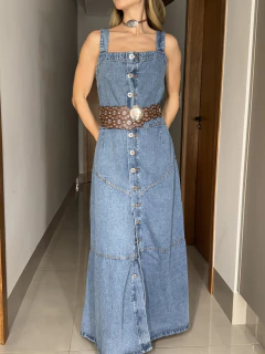 Vestido Midi Botões Jeans - Lojas Misturafina