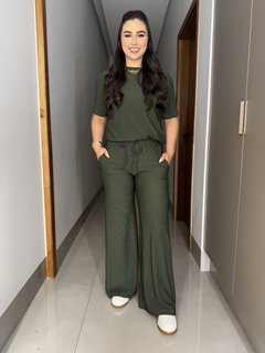 Conjunto de Blusa Alongada e Calça Malha Ana Ruga - Lojas Misturafina