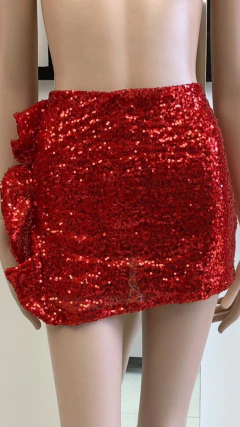 Short pollera lentejuela volado NS43 - comprar online