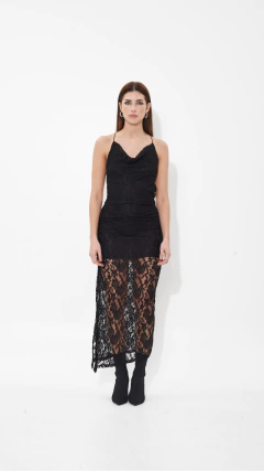 Vestido encaje largo buche NV188E - comprar online