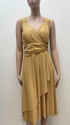 Vestido metalic brillo 1/2 pierna bretel ancho N1114