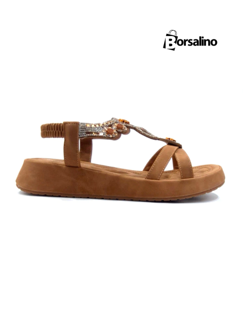 SANDALIA TIRAS BRILLO CHOCOLATE - comprar online