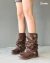 BOTA CORTA VOLCADA DOS HEBILLAS - tienda online