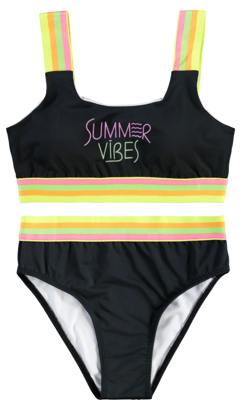 Biquíni com Bojo Malha Splash Proteção UV 50+ Preto Summer Vibes Boca Grande - comprar online