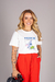Tshirt Branca Stitch Dançando Brilho Prata - comprar online