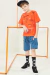 Conjunto de Camiseta em Meia Malha Flamê Laranja e Bermuda em Jeans Liz Johnny Fox - comprar online