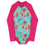 Maiô Manga Longa com Zíper Surf Frutas Pink e Azul Dry Fit UV50+ Kamylus