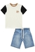 Conjunto de Camiseta em Meia Malha e Bermuda em Jeans Liz Stay Good Luc.Boo