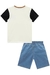 Conjunto de Camiseta em Meia Malha e Bermuda em Jeans Liz Stay Good Luc.Boo - Moda Infantil I Baby, Kids e Teen I Pepe & Sofia