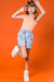Regata em Canelado Capri Laranja Neon Kukiê - comprar online