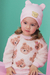 Gorro Bear em Ribana 1x1 Patch em Chenille Rosa Kukiê - comprar online