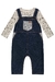 Conjunto de Jardineira em Jeans Treck com Elastano e Body em Suedine Mescla Ursos Luc.Boo - comprar online