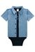 Trio de Body em Suedine Wild and Cute Marinho, Camisa em Tecido Azul Claro e Bermuda em Sarja Empapelada Verde Luc.Boo - Moda Infantil I Baby, Kids e Teen I Pepe & Sofia