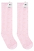 Meia 3/4 Gato com Brilho Rosa Kukiê