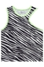 Blusa Boxy em Canelado Maui Recorte no Ombro Cut Out Zebrada e Verde Neon Vic.Vicky