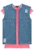 Vestido em Malha Elastic Rosa e Colete em Jeans Arkansas Vic.Vicky