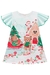 Vestido em Neo Fresh Natal Ursos Verde Claro e Vermelho Kukiê