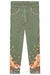 Legging em Termoskin Peluciado Malha Térmica Urso Verde Infanti
