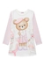 Vestido em Fly Tech Urso Off, Rosa e Lilás Infanti