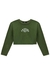 Blusão Top Cropped em Moletom sem Pelúcia Awesome Verde Lilimoon