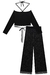 Conjunto de Blusa Top Cropped Amarração em Cotton e Calça em Tela Shine com Brilho Preta Vic.Vicky - Moda Infantil I Baby, Kids e Teen I Pepe & Sofia