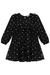 Vestido em Crepe Bordado Preto com Estrelas Infanti