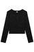 Blusa Boxy em Cotton com Strass Preta Vic.Vicky