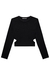Blusa Cropped em Canelado Mauí Recorte Lateral Preto Lilimoon - comprar online