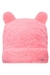 Gorro em Pelo Carneirinho com Strass e Orelhinhas Pink Kukiê