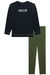 Conjunto Blusão Alongado Over em Moletom com Pelúcia Preto Basic is the New Black e Legging em Termoskin Verde Lilimoon