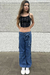 Top Cropped em Soft Line Preto Brilho Strass Vic.Vicky Hype