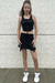 Imagem do Top Cropped em Sarja Girassol com Elastano Bolso e Zíper Preto Vic.Vicky Hype