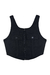 Top Cropped em Sarja Girassol com Elastano Bolso e Zíper Preto Vic.Vicky Hype