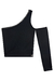Blusa Boxy em Malha Uv Dry Preta com Strass, Recorte e Manga Removível Vic.Vicky Hype