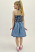 Vestido em Jeans com Elastano Be Kind Frente Única Barbie Infanti - Moda Infantil I Baby, Kids e Teen I Pepe & Sofia