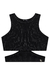 Blusa Cropped em Malha Plissada Shine Party Preto Vic.Vicky - comprar online