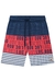 Bermuda em Nylon Ergonomic com Elastano Marinho e Vermelho Luc.Boo