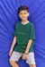 Camiseta em Malha Melange Verde Escuro Johnny Fox