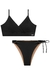 Conjunto de Biquíni Top Triangulo e Calcinha Amarradinha em Malha UV Dry 50+ Preto Vic.Vicky - comprar online