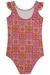 Maiô em Malha com Proteção UV 50+ Estampa Tricot Rosa Kukiê - Moda Infantil I Baby, Kids e Teen I Pepe & Sofia