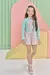 Conjunto de Blusa em Canelado Love Azul e Shorts em Moletom Linho sem Pelúcia Off Kukiê Infantil Menina - comprar online