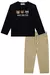 Conjunto de Camiseta em Meia Malha Preta Hugs and Fun e Calça Skinny em Malha Waffle Caqui Luc.Boo Bebê Menino - comprar online
