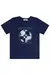 Camiseta em Meia Malha Soccer Ball Marinho Luc.Boo