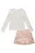 Conjunto de Blusa em Canelado e Saia em Sarja com Elastano (com Shorts Embutido) Rosa Kukiê Infantil Menina - Moda Infantil I Baby, Kids e Teen I Pepe & Sofia
