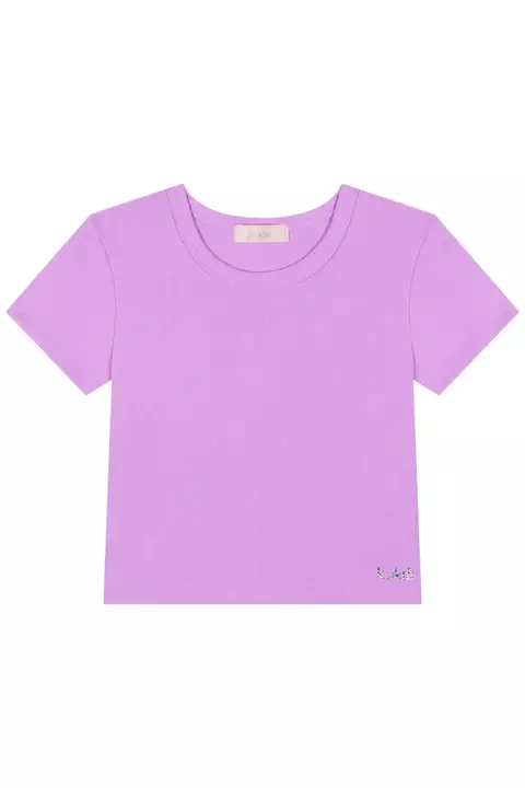 Blusa Cropped em Poliamida Lilás Kukiê Infantil Menina - comprar online