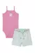 Conjunto de Body Regata em Canelado Rosa e Shorts em Piquet Flores Kukiê Bebê Menina na internet