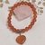 Pulseira Cornalina 8mm Pingente Coração na internet
