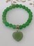Pulseira Quartzo Verde com pingente de Coração 8mm - loja online