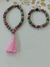 Japamala Zoisita com Rubi 27 Contas + Pulseira 8mm